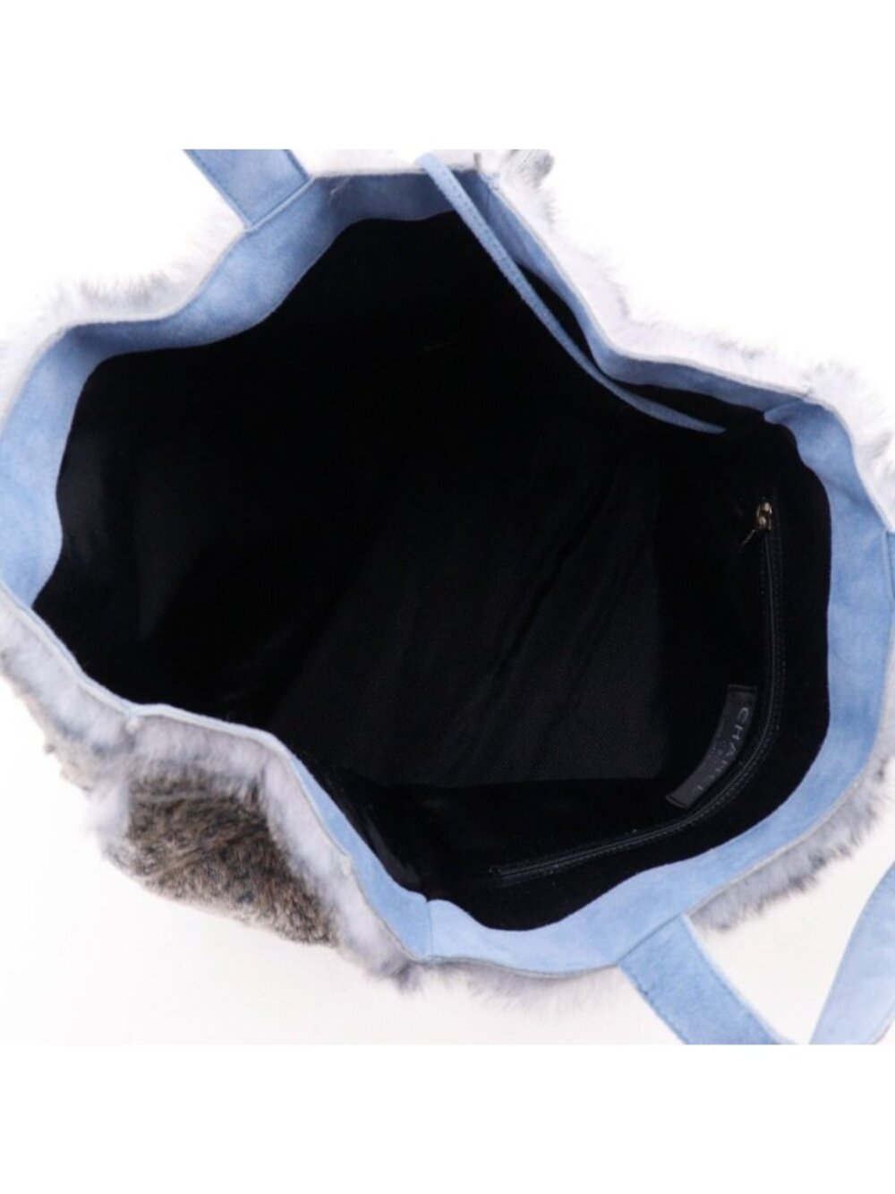 Chanel CC Logo Lapin Rabbit Light Blue Tote - Picture 6 of 10